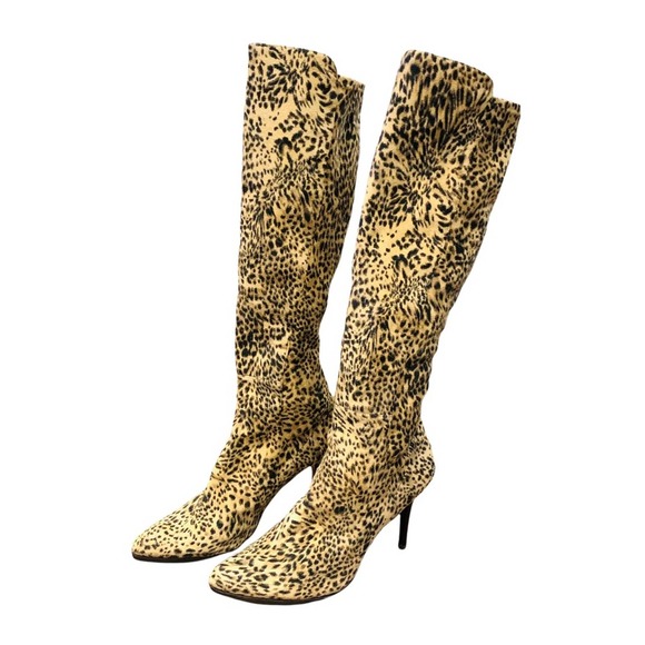 Stuart Weitzman Leopard Print Calf Hair Knee High Boots 9.5M - Picture 7 of 10